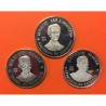 3 monedas x 20 PESOS 1977 AGRAMONTE + MACEO + MAXIMO KM.187+188+189 PLATA PROOF @NO ESTUCHE@ Caribe