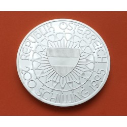 AUSTRIA 200 SCHILLINGS 1995 SKI CENTENARIO DEL COI 1896 1996 KM.3027 MONEDA DE PLATA PROOF cápsula 1 ONZA
