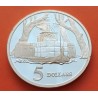 1 onza x AUSTRALIA 5 DOLARES 1997 BARCO DE VAPOR - ISABEL II KM.545 MONEDA DE PLATA PROOF River Steamboat