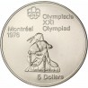 CANADA 5 DOLARES 1974 XXI OLIMPIADA DE MONTREAL 76 INDIO EN CANOA KM.92 MONEDA DE PLATA SC 0,72 ONZAS
