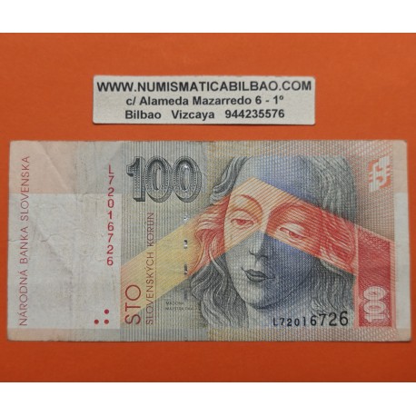 . @PVP NUEVO 75€@ ESLOVAQUIA 100 KORUN 1999 MADONNA MAUSTRA PAVLA y CASTILLO Pick 25 BILLETE MUY CIRCULADO Slovakia