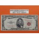 . @RED SEAL - NO MOTTO@ ESTADOS UNIDOS 5 DOLARES 1953 B ABRAHAM LINCOLN SELLO ROJO Pick 381.B BILLETE ESCASO USA $5 Dollars