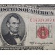 . @RED SEAL - NO MOTTO@ ESTADOS UNIDOS 5 DOLARES 1953 B ABRAHAM LINCOLN SELLO ROJO Pick 381.B BILLETE ESCASO USA $5 Dollars
