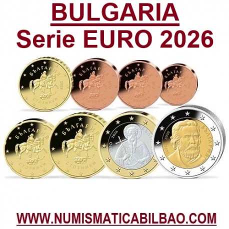 . 1 aaaaaaaaaacoin @ENVÍO HOY@ BULGARIA MONEDAS EURO 2026 SC 1+2+5+10+20+50 Céntimos + 1 EURO + 2 EUROS 2026
