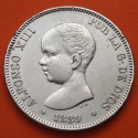 @MUY BONITA@ ESPAÑA 5 PESETAS 1889 * 18 89 MPM REY ALFONSO XIII KM.689 MONEDA DE PLATA (DURO) Spain silver R/4