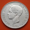 @MUY BONITA@ ESPAÑA 5 PESETAS 1896 * 18 96 PGV REY ALFONSO XIII KM.707 MONEDA DE PLATA (DURO) Spain silver R/4