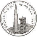 YEMEN 2 RIYALS 1969 NAVE LUNAR APOLLO 11 KM.32 Tipo 6 Estrellas @MUESCA@ MONEDA DE PLATA SC Arab Republic 2 Rials silver coin