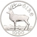 IRLANDA 10 ECU 1990 VENADO y ARPA KM.X.2 MONEDA DE PLATA PROOF Ireland Eire PRE-EURO silver coin 0,83 ONZAS OZ