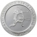 . 1 moneda + CÁPSULA x ESPAÑA 2000 PESETAS 1990 ARQUERO PREHISTÓRICO 1ª Serie OLIMPIADA BARCELONA 92 PLATA FDC 0,80 ONZAS