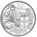 . 5ª moneda x AUSTRIA 10 EUROS 2021 CABALLERO ORDEN TEUTONICA Serie AVENTURA DE CABALLERIA PLATA SC en COINCARD BROTHERHOOD