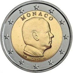 . @ESCASA@ MONACO 2 EUROS 2017 REY ALBERTO II SC MONEDA NO CONMEMORATIVA Tipo CIRCULANTE