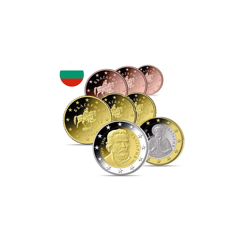 . 1 aaaaaaaaaaaaacoin @14/ENERO Envío@ BULGARIA MONEDAS EURO 2026 SC 1+2+5+10+20+50 Céntimos + 1 EURO + 2 EUROS 2026