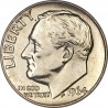 ESTADOS UNIDOS 10 CENTAVOS DIME 1964 P (No Letra) ROOSVELT KM.195A MONEDA DE NICKEL SC- USA 10 Cents silver