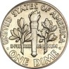 ESTADOS UNIDOS 10 CENTAVOS DIME 1964 P (No Letra) ROOSVELT KM.195A MONEDA DE NICKEL SC- USA 10 Cents silver