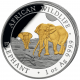 . @14/ENERO Envío + ORO@ SOMALIA 100 SHILLINGS 2026 ELEFANTE AFRICANO MONEDA DE PLATA 1 ONZA Oz Farbe Coloured