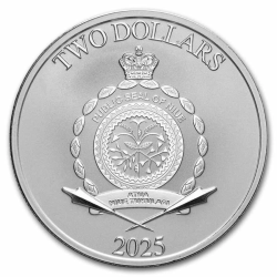 . @14/ENERO Envío@ NIUE 2 DOLARES 2025 PRINCESA LEIA y R2-D2 Robot STAR WARS MONEDA DE PLATA cápsula 1 ONZA OZ