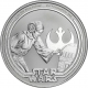 . @14/ENERO Envío@ NIUE 2 DOLARES 2025 PRINCESA LEIA y R2-D2 Robot STAR WARS MONEDA DE PLATA cápsula 1 ONZA OZ