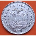 ECUADOR 1 SUCRE 1975 BUSTO JOSE DE SUCRE y ESCUDO KM.83 MONEDA DE NIKEL MBC silver coin