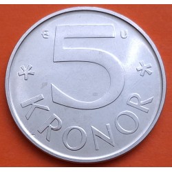 2 monedas x SUECIA 5 KRONOR 1983 + 5 KRONOR 1984 ESCUDO y VALOR KM.853 MONEDA DE NICKEL SC- Sweden