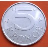 2 monedas x SUECIA 5 KRONOR 1983 + 5 KRONOR 1984 ESCUDO y VALOR KM.853 MONEDA DE NICKEL SC- Sweden