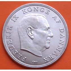 DINAMARCA 5 KRONER 1967 SS REY FREDERIK IX KM.853.1 MONEDA DE NICKEL SC- Denmark 5 Coronas **GRAN TAMAÑO**