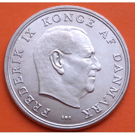 DINAMARCA 5 KRONER 1967 SS REY FREDERIK IX KM.853.1 MONEDA DE NICKEL SC- Denmark 5 Coronas **GRAN TAMAÑO**