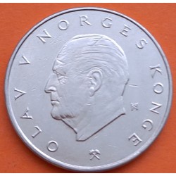 NORUEGA 5 KRONER 1978 REY OLAV V y ESCUDO CON LEÓN KM.420 MONEDA DE NICKEL SC- Norway Norge