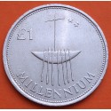 IRLANDA 1 LIBRA 2000 MILLENIUM, BARCO ANTIGUO y ARPA KM.31 MONEDA DE NICKEL EBC/SC- @ESCASA@ Ireland Eire 1 Pound £1
