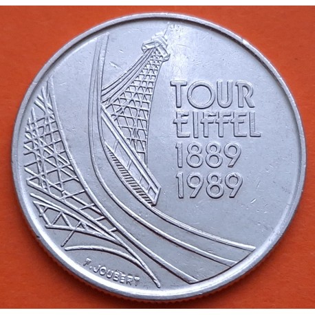 FRANCIA 5 FRANCOS 1989 TORRE EIFFEL KM.968 MONEDA DE NICKEL SC- France 5 Francs