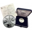 ITALIA 5 EUROS 2016 ARTE DE ITALIA VISTA DE LA VILLA MOZZONI MONUMENTO MONEDA DE PLATA PROOF ESTUCHE