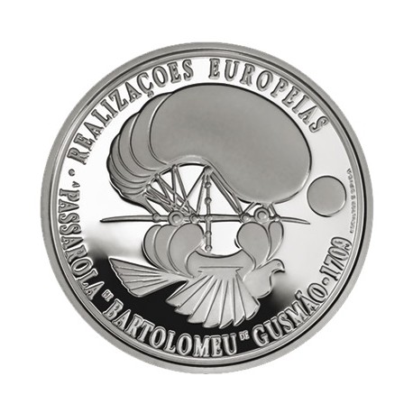 PORTUGAL 8 EUROS 2007 BARTOLOMEU GUSMAO GLOBO AEROSTATICO MONEDA DE PLATA BAJA SC 0,33 ONZAS