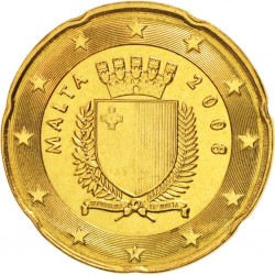 MALTA 20 CENTIMOS 2008 ESCUDO NACIONAL SC MONEDA 1º AÑO DE EMISION Euro coin