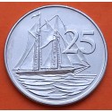 CAYMAN 25 CENTAVOS 2002 BARCO VELERO y REINA ISABEL II KM.87 MONEDA DE NICKEL EBC Cayman Islands