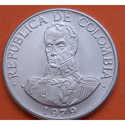 COLOMBIA 1 PESO 1979 SIMON BOLIVAR KM.258 MONEDA DE NICKEL SC- REPÚBLICA