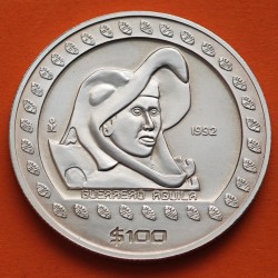@VER FOTOS@ MEXICO 100 PESOS 1992 GUERRERO AGUILA KM.554 MONEDA DE PLATA 1 ONZA OZ silver coin R/2