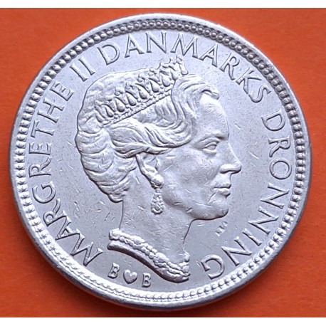 DINAMARCA 10 KRONER 1979 REINA MARGARITA II KM.864 MONEDA DE NICKEL SC- Denmark 10 Coronas