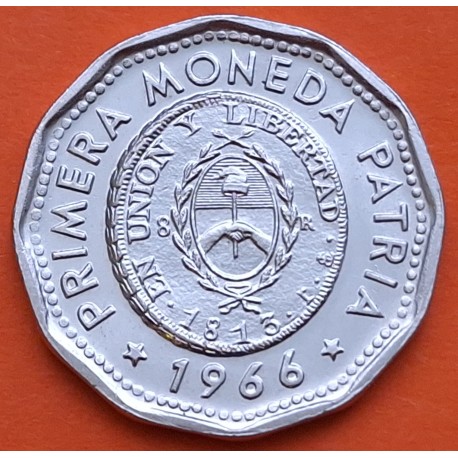 ARGENTINA 25 PESOS 1966 ESCUDO y VALOR KM.61 MONEDA DE NICKEL CUBIERTA DE ACERO SC-