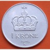 NORUEGA 1 KRONE 1976 REY OLAV V y CORONA KM.419 MONEDA DE NICKEL SC- Norway Norge 1 Corona