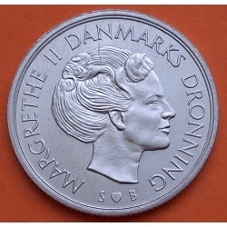 DINAMARCA 1 KRONE 1976 BB REINA MARGARITA II KM.862.2 MONEDA DE NICKEL SC- Denmark 1 Corona