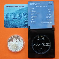 . @RARA@ MEXICO 5 NUEVOS PESOS 2000 EL HOMBRE y SU CABALLO KM.XXX MONEDA DE PLATA PROOF silver IBEROAMERICANA (BOTH)