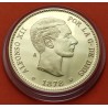 0,40 ONZAS x MEDALLA FNMT HISTORIA DE LA PESETA ESPAÑA 10 PESETAS 1878 ALFONSO XII PLATA BAÑO DE ORO 13,50 gramos 925 mls.