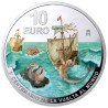 . @RARA@ ESPAÑA 10 EUROS 2020 Serie VUELTA AL MUNDO ESTRECHO DE MAGALLANES @COLOR@ 2ª MONEDA PLATA FNMT