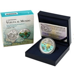 . @RARA@ ESPAÑA 10 EUROS 2020 Serie VUELTA AL MUNDO ESTRECHO DE MAGALLANES @COLOR@ 2ª MONEDA PLATA FNMT