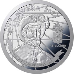 . @RARA@ ESPAÑA 10 EUROS 2022 Serie VUELTA AL MUNDO LLEGADA A SEVILLA @COLOR@ 4ª MONEDA DE PLATA PLATA FNMT