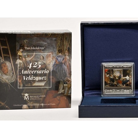 . 1 aaacoin ESPAÑA 10 EUROS 2024 VELAZQUEZ - LAS HILANDERAS MONEDA DE PLATA COLORES ESTUCHE FNMT ONZA