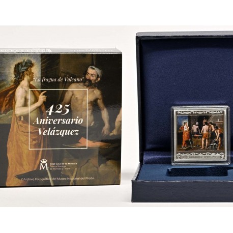 . 1 aaacoin ESPAÑA 10 EUROS 2024 VELAZQUEZ - LA FRAGUA DE VULCANO MONEDA DE PLATA COLORES ESTUCHE FNMT ONZA