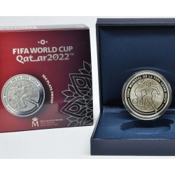 . @RARA@ ESPAÑA 10 EUROS 2021 COPA MUNDIAL DE FUTBOL DE LA FIFA QATAR 2022 MONEDA DE PLATA PROOF ESTUCHE FNMT