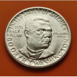 ESTADOS UNIDOS 1/2 DOLAR 1951 BOOKER T. WASHINGTON MEMORIAL KM.198 MONEDA DE PLATA SC Half Dollar commemorative