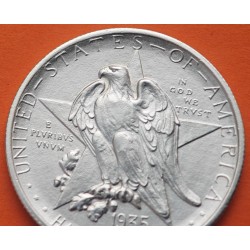 . @SUPER LUJO@ ESTADOS UNIDOS 1/2 DOLAR 1935 P CENTENARIO DEL ESTADO DE TEXAS FUERTE ALAMO MONEDA DE PLATA Half Dollar Silver