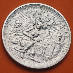 . @SUPER LUJO@ ESTADOS UNIDOS 1/2 DOLAR 1935 P CENTENARIO DEL ESTADO DE TEXAS FUERTE ALAMO MONEDA DE PLATA Half Dollar Silver